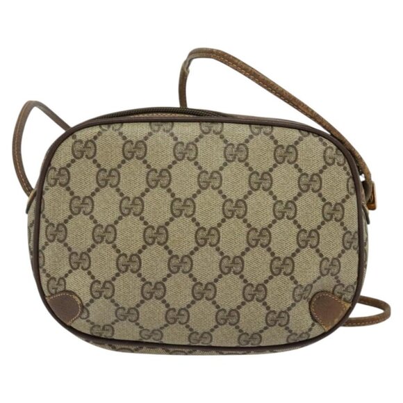 GUCCI GG Supreme Web Sherry Line Shoulder Bag PVC Beige  Auth - Picture 3 of 16